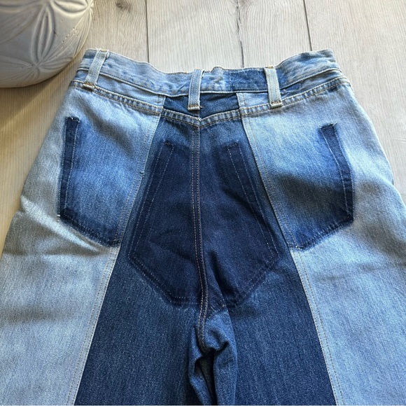 Vintage Reconstructed Levi’s Two-Tone Denim Jeans – Wide Leg Streetwear Size 29 - Picture 11 of 11